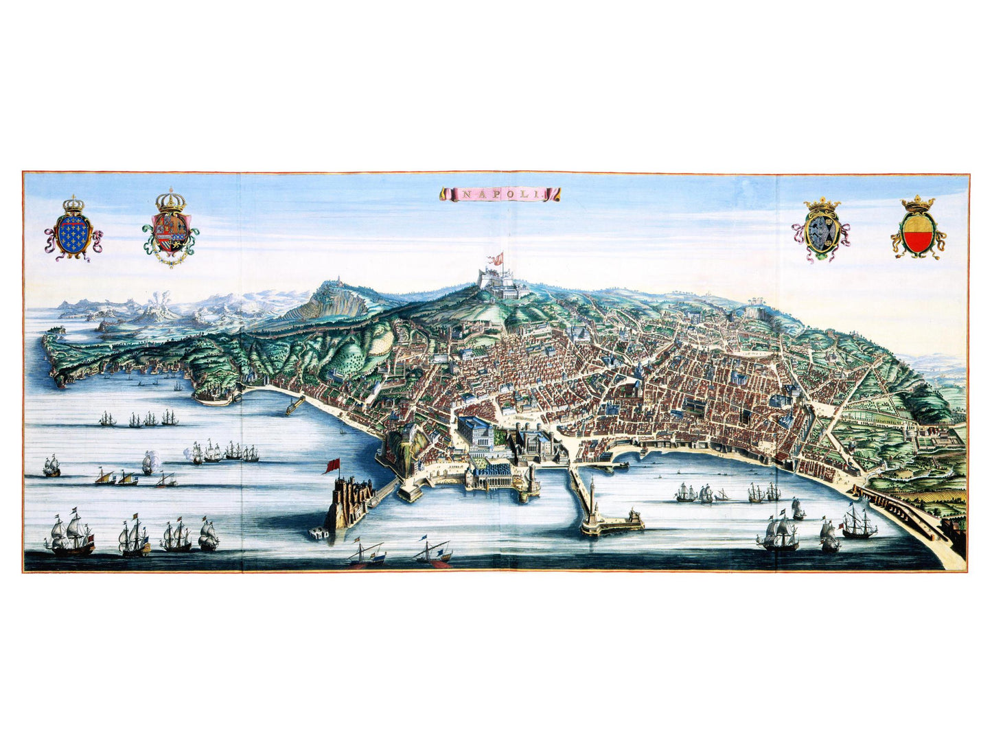Historische Stadtansicht Neapel um 1690