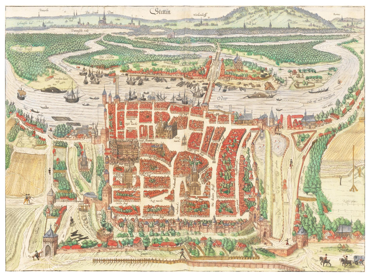 Historische Stadtansicht Stettin um 1592