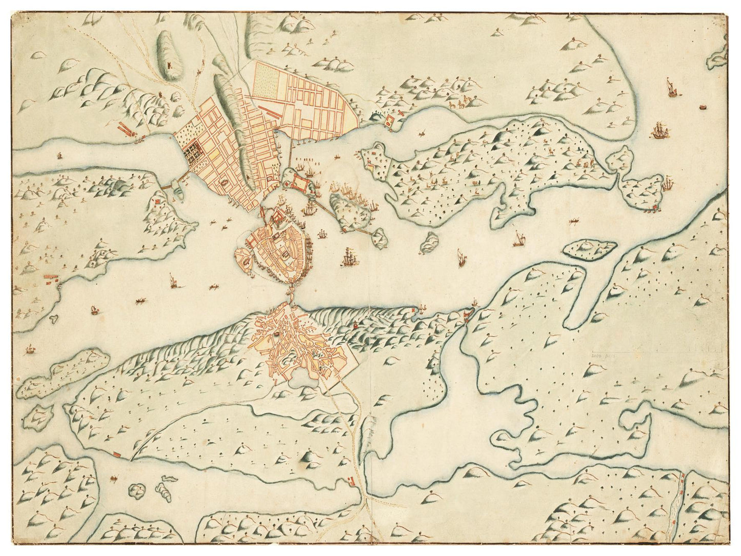 Historischer Stadtplan Stockholm um 1642