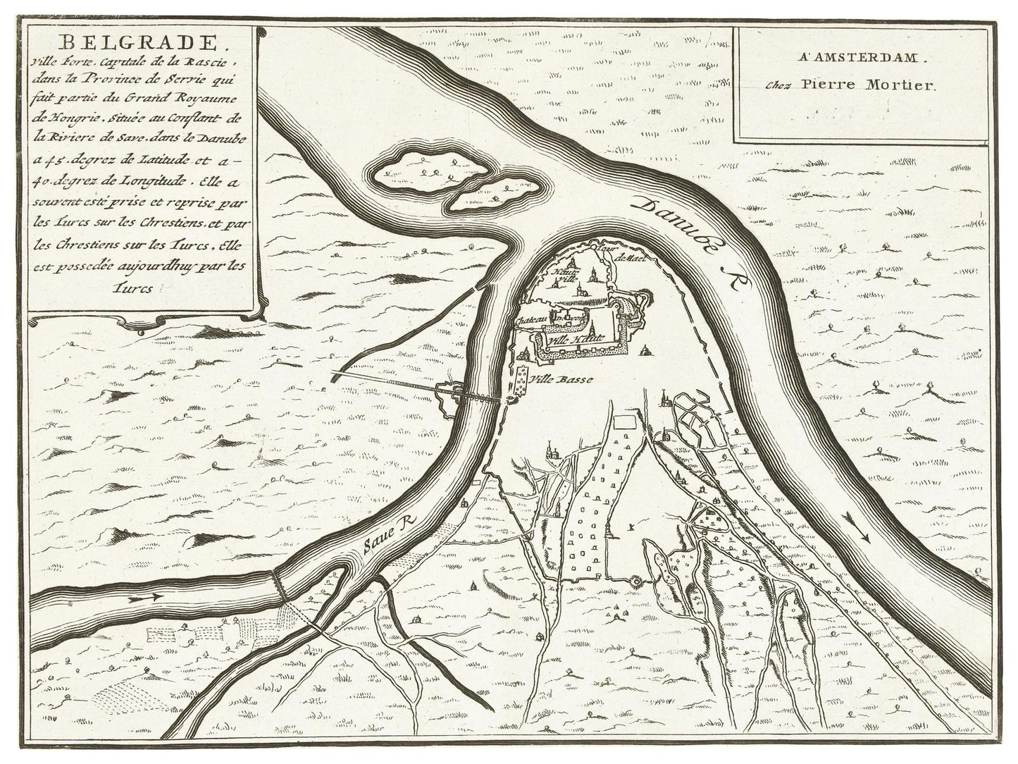 Historischer Stadtplan Belgrad um 1726