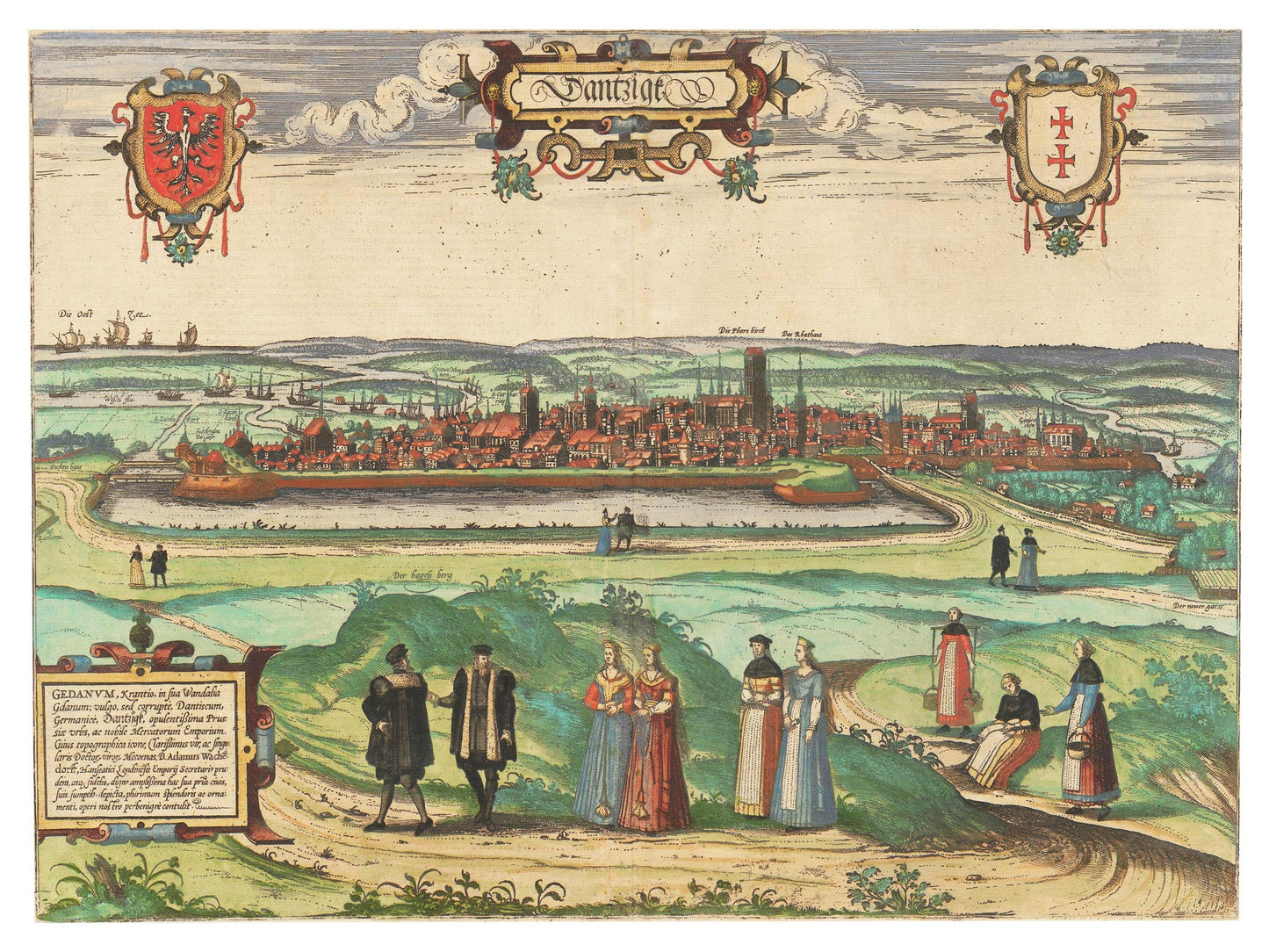 Historische Stadtansicht Danzig um 1609