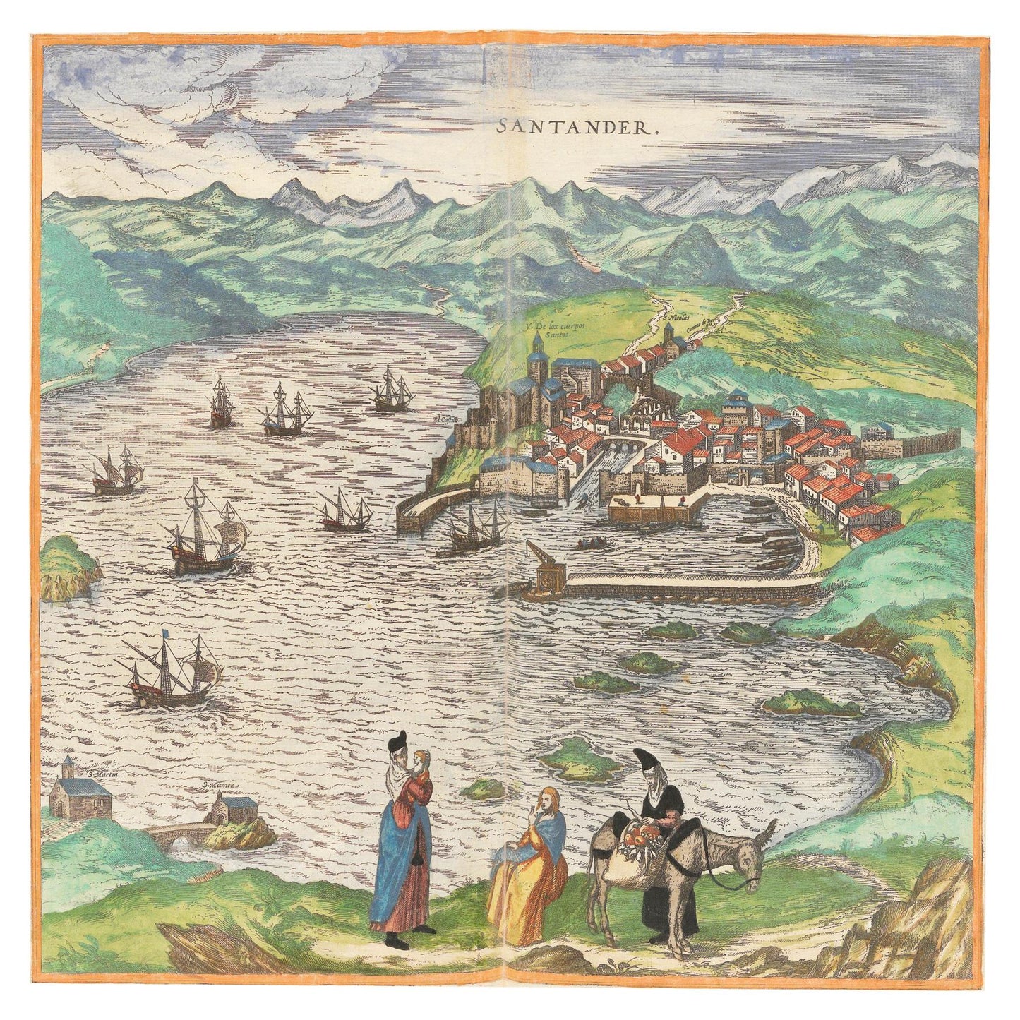 Historische Stadtansicht Santander um 1609