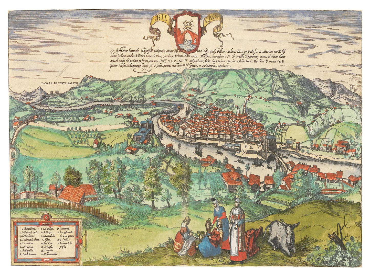 Historische Stadtansicht Bilbao um 1609
