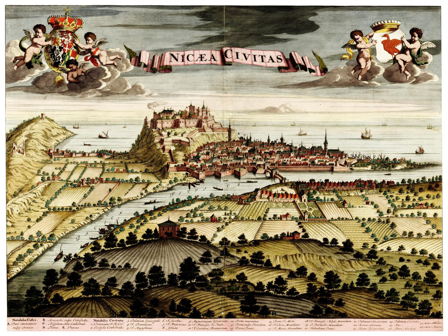 Historischer Stadtansicht Nizza um 1700