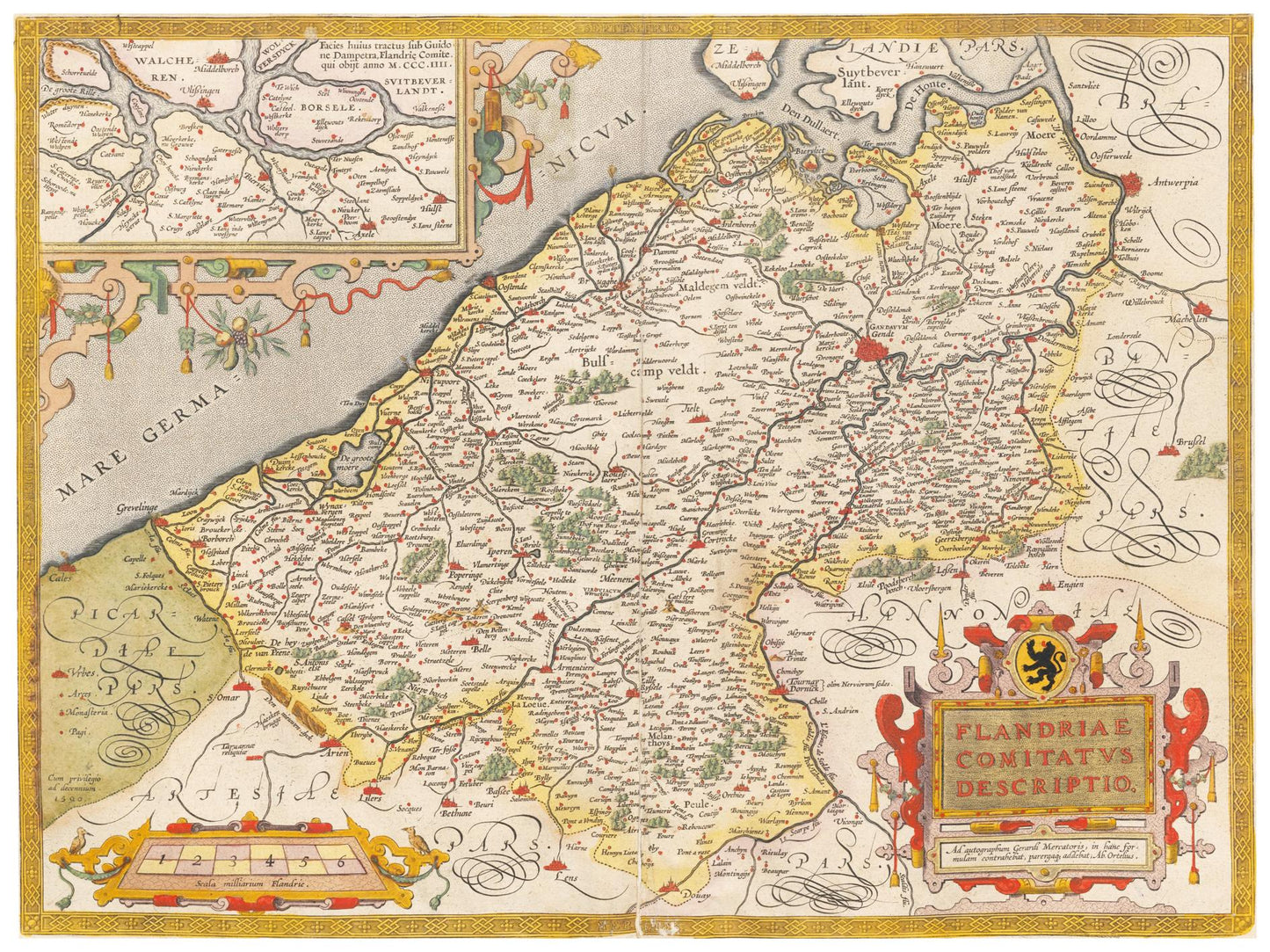 Historische Landkarte Flandern um 1609