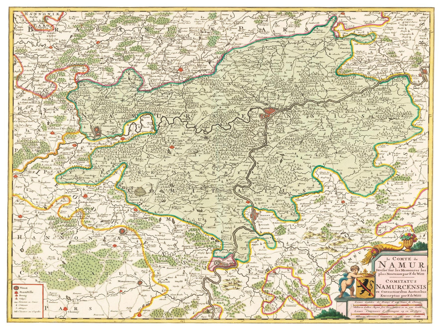 Historische Landkarte Namur um 1670
