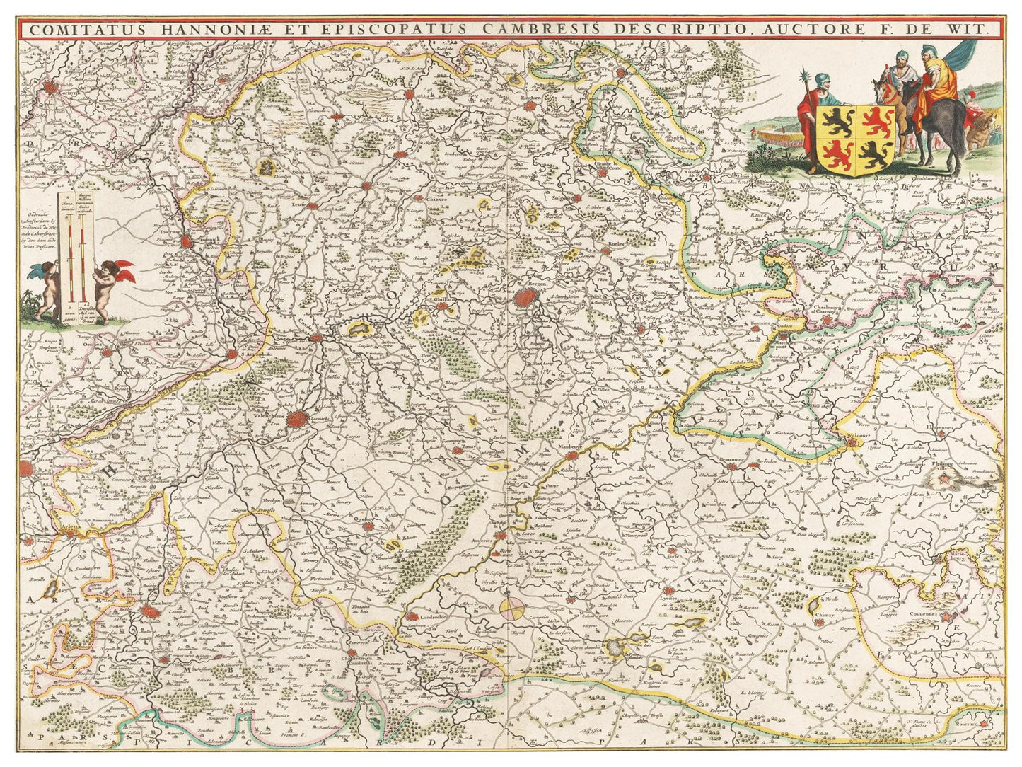 Historische Landkarte Hennegau um 1670