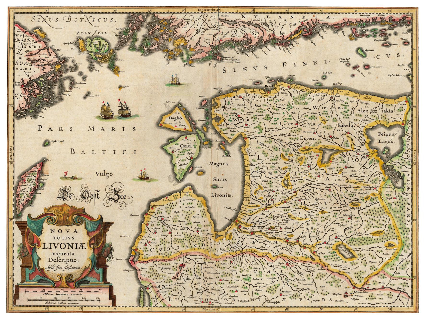 Historische Landkarte Estland um 1642