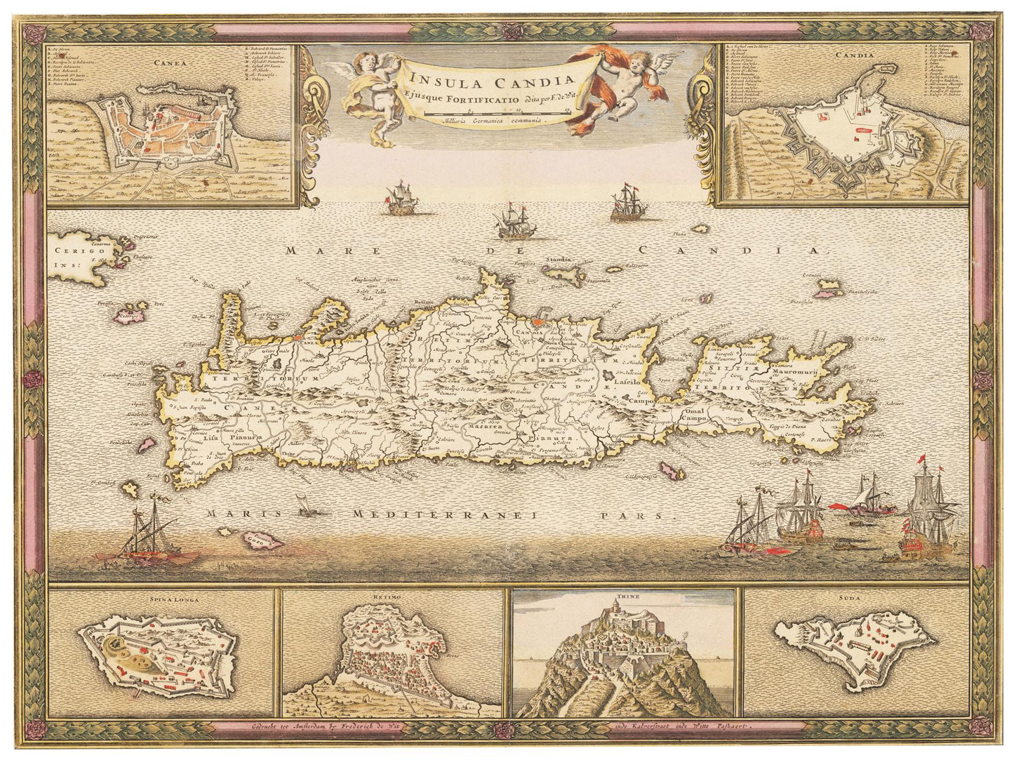 Historische Landkarte Kreta um 1698
