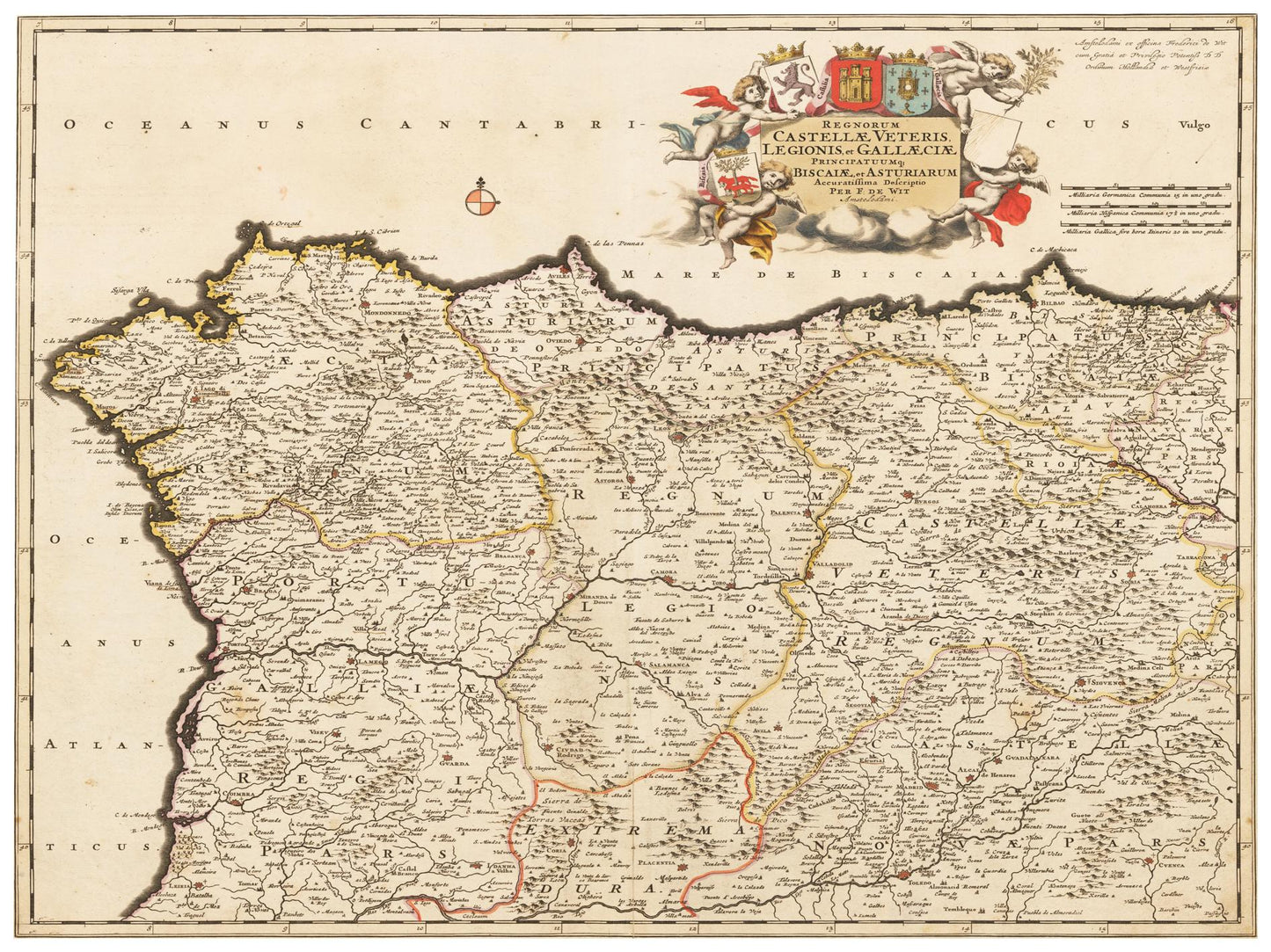 Historische Landkarte Galicien um 1698