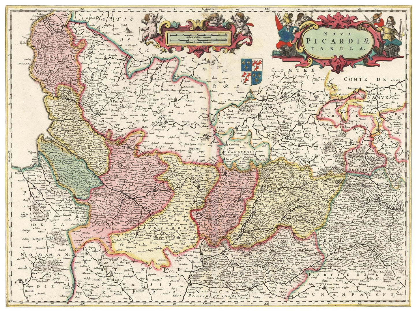Historische Landkarte Picardie um 1650