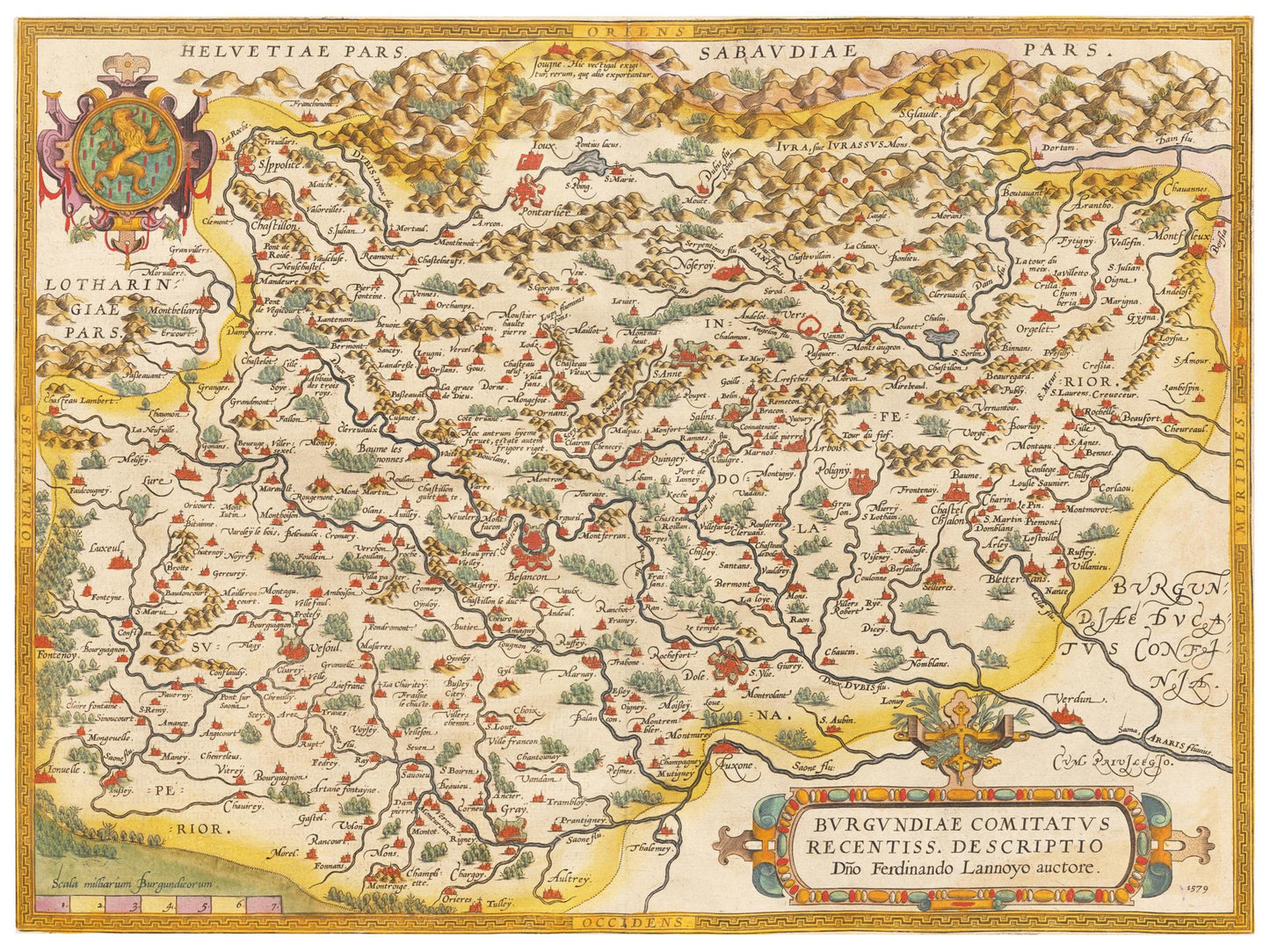 Historische Landkarte Burgund um 1609