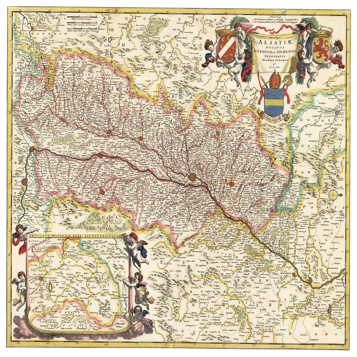 Historische Landkarte Elsass um 1647