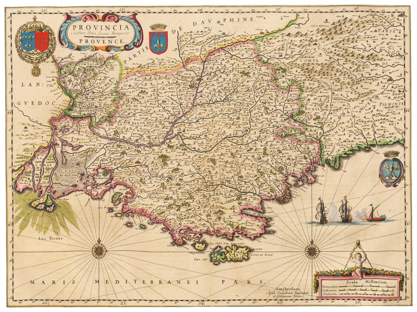 Historische Landkarte Provence um 1635