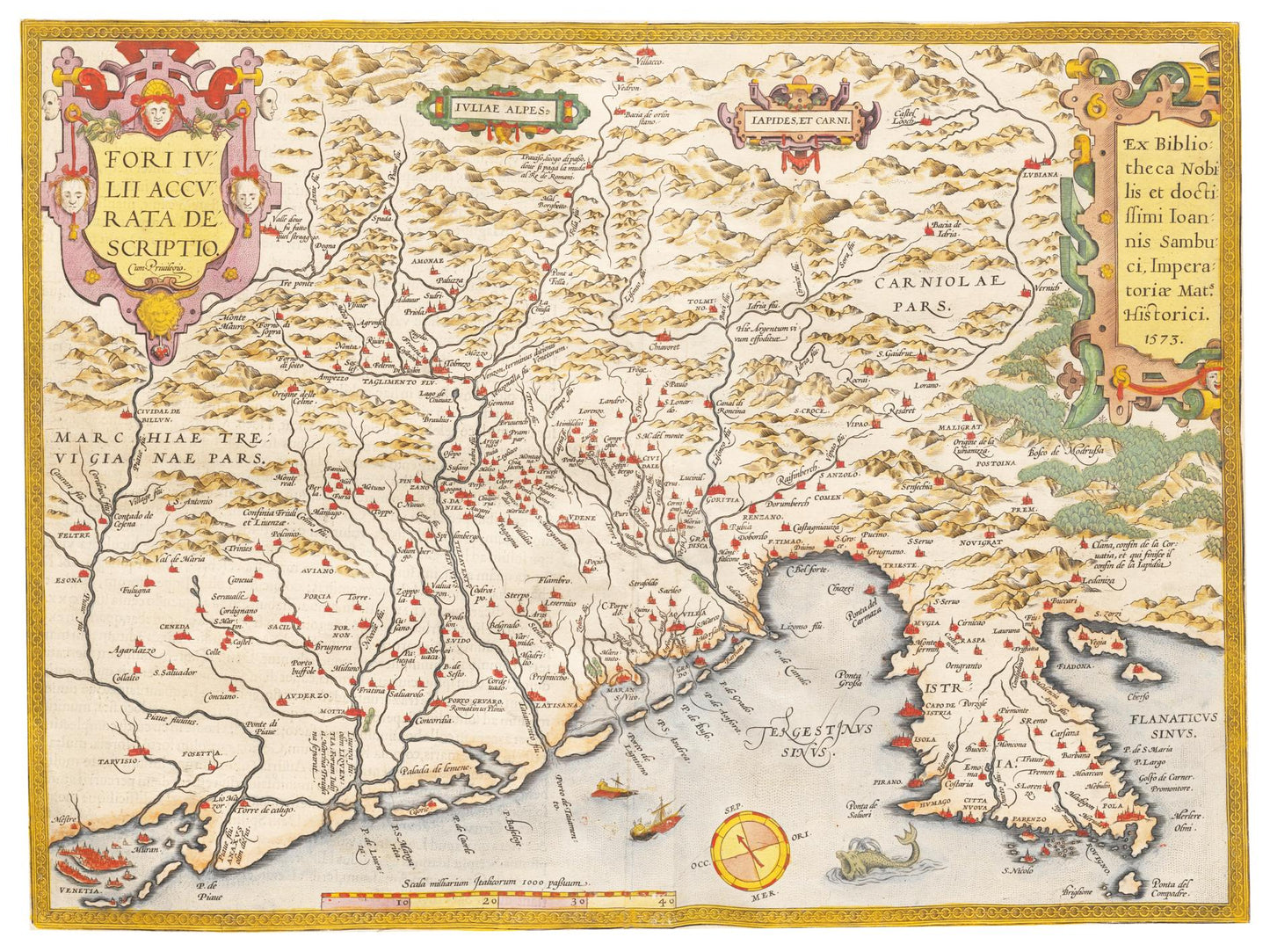 Historische Landkarte Venetien um 1609