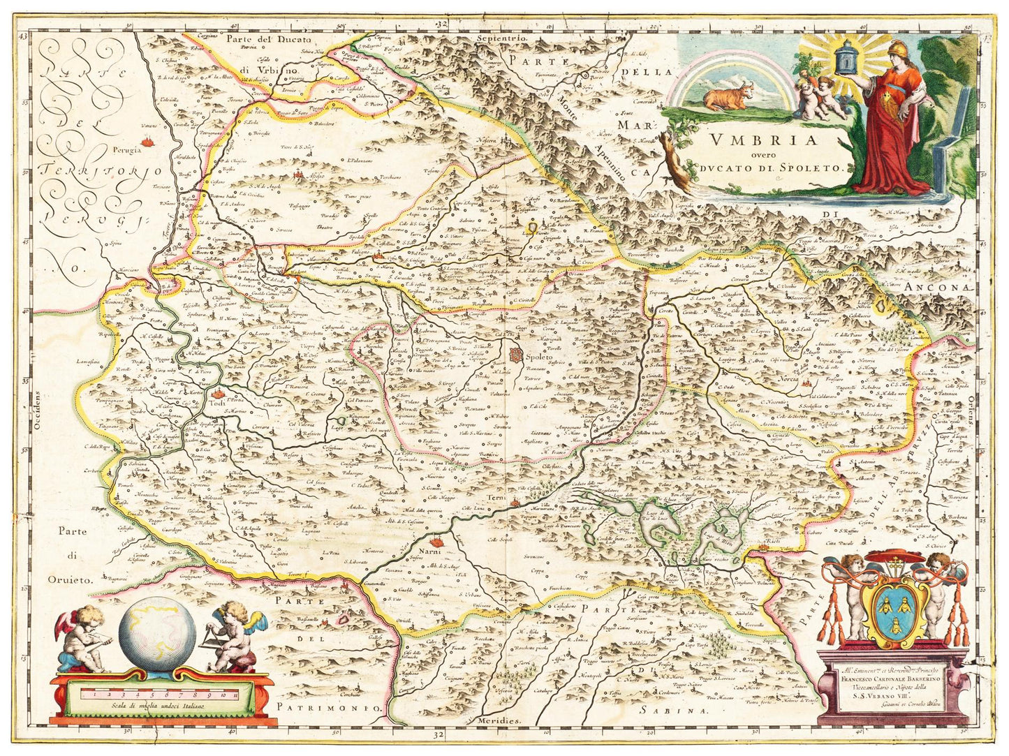 Historische Landkarte Umbrien um 1662