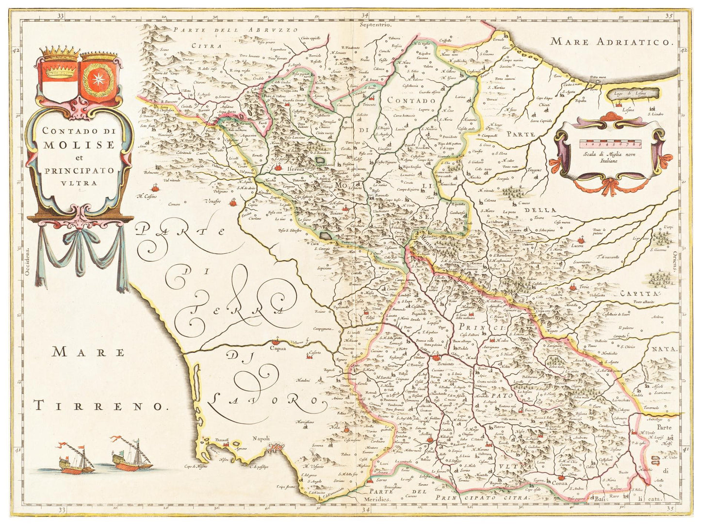 Historische Landkarte Molise um 1630