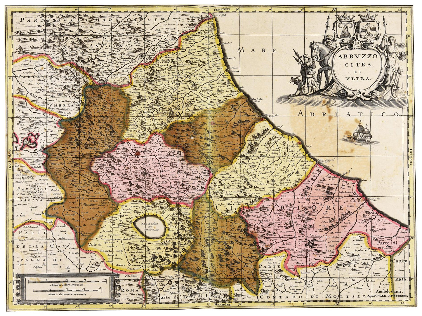 Historische Landkarte Abruzzen um 1700