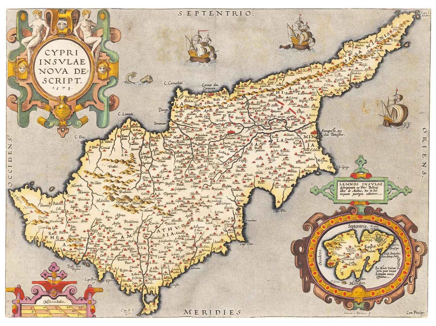 Historische Landkarte Zypern um 1609