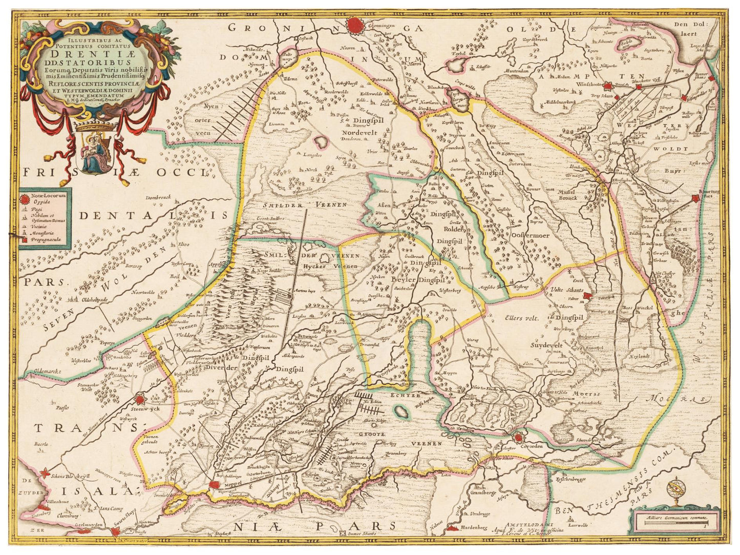 Historische Landkarte Provinz Drenthe um 1775