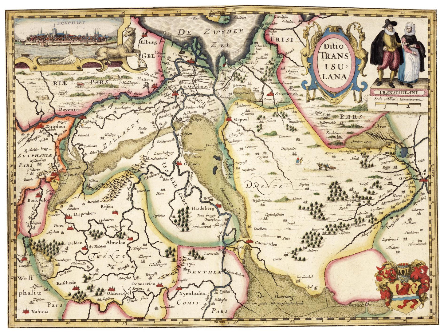 Historische Landkarte Provinz Overijssel um 1617