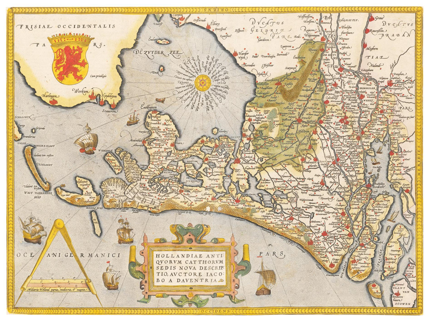 Historische Landkarte Provinz Holland um 1609