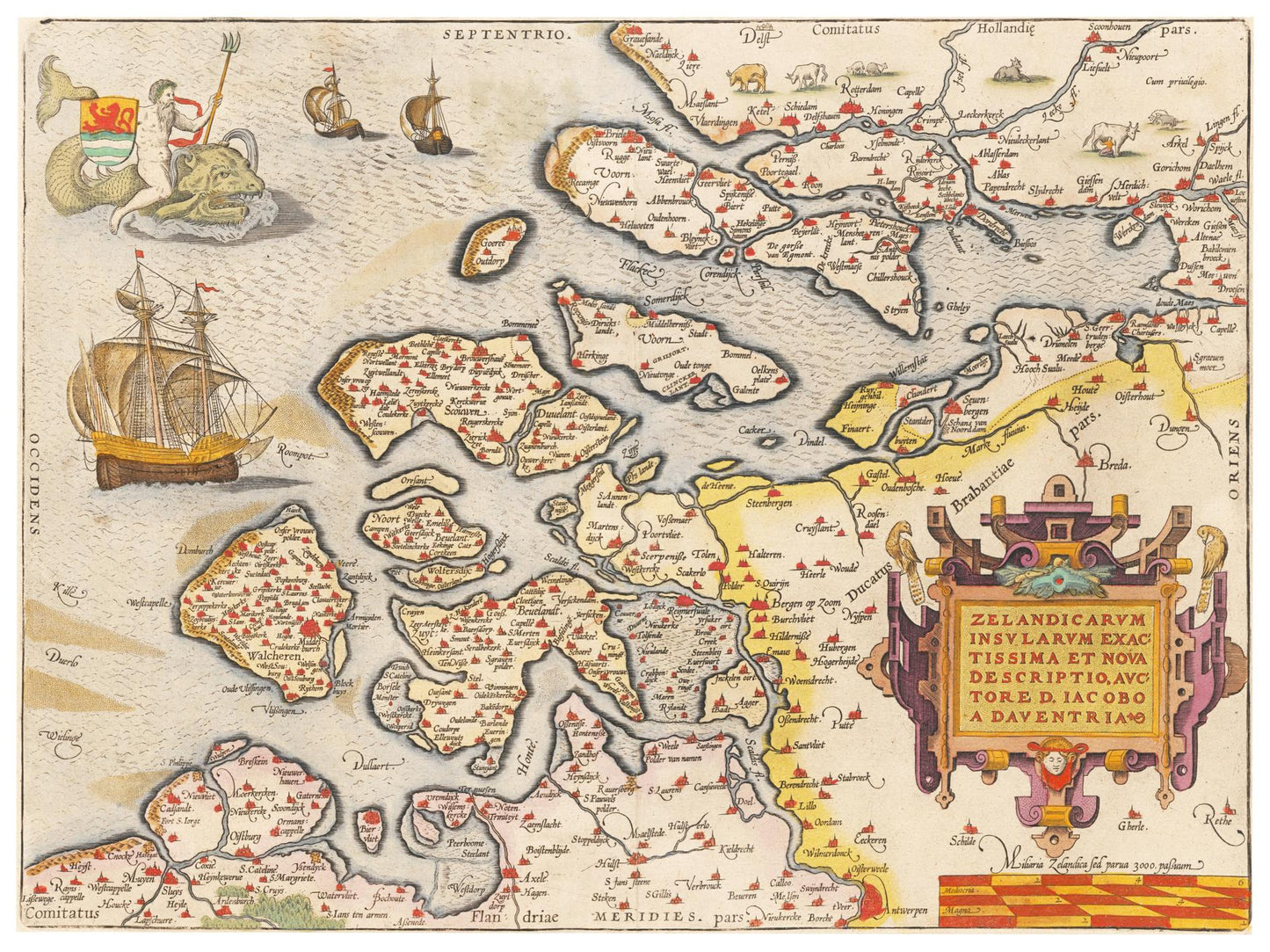 Historische Landkarte Provinz Zeeland um 1609