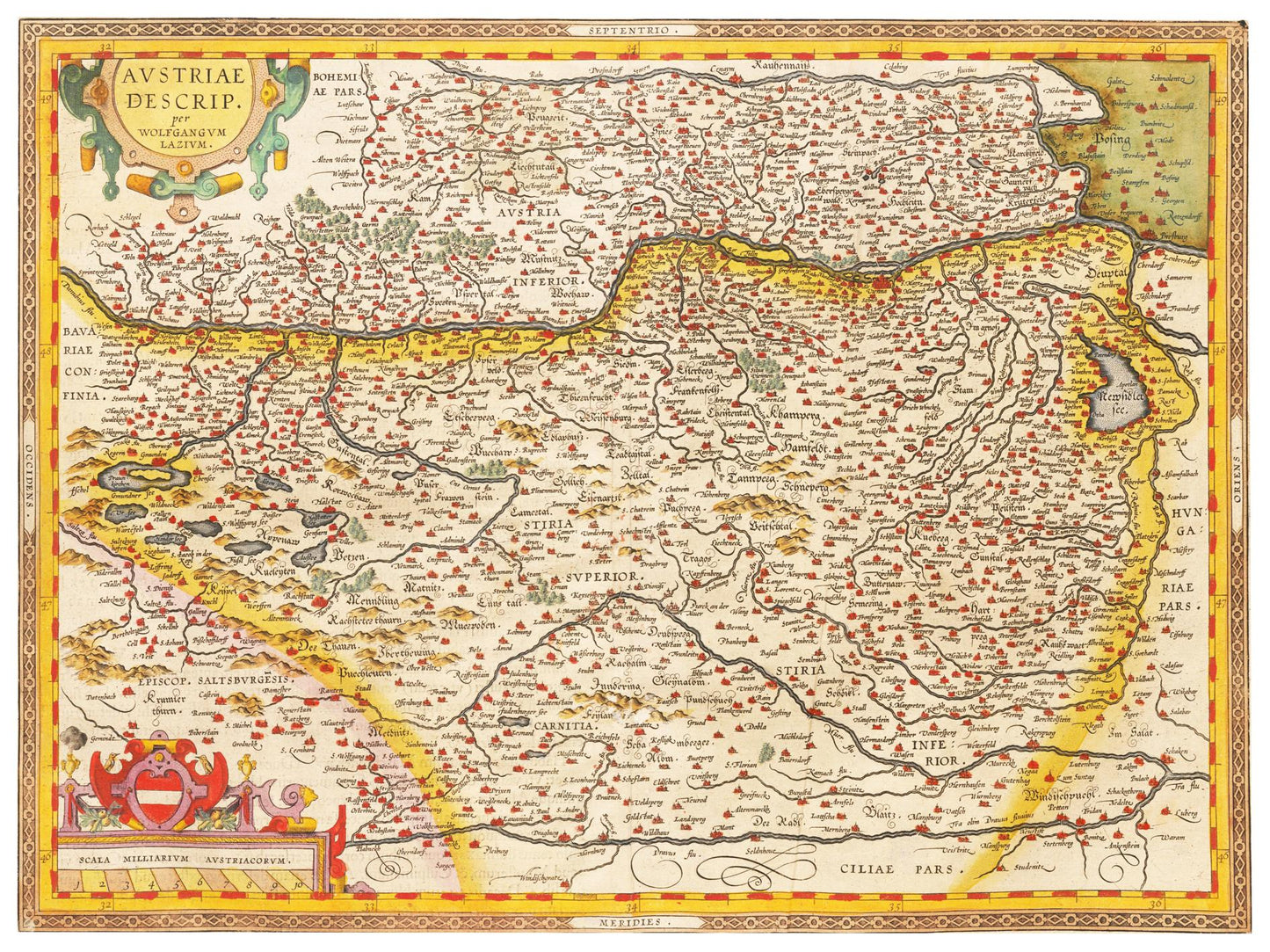 Historische Landkarte Österreich um 1609