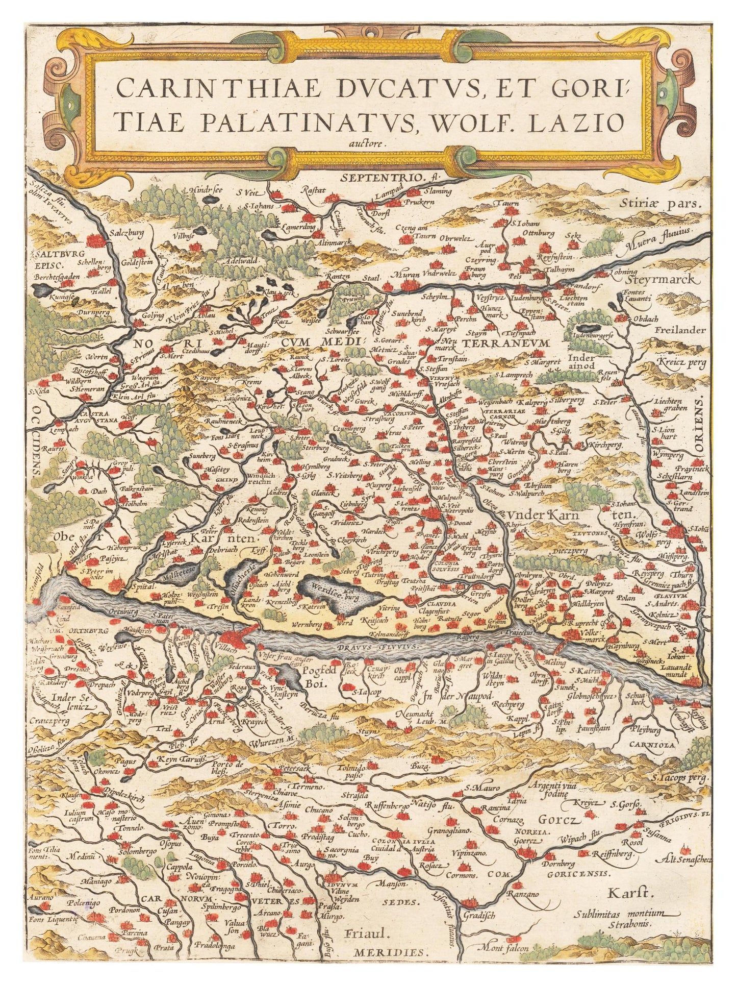 Historische Landkarte Kärnten um 1609