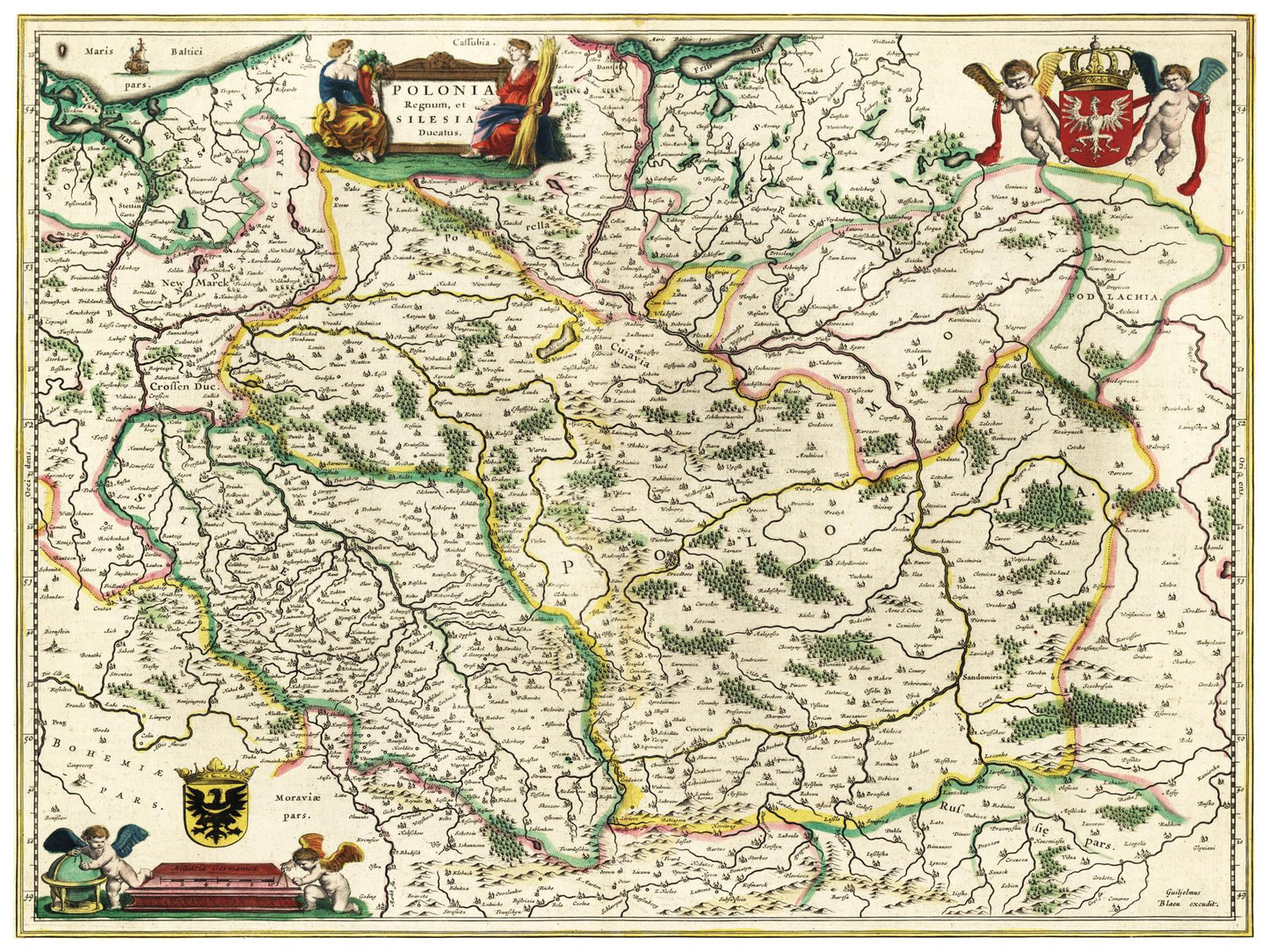 Historische Landkarte Polen um 1647