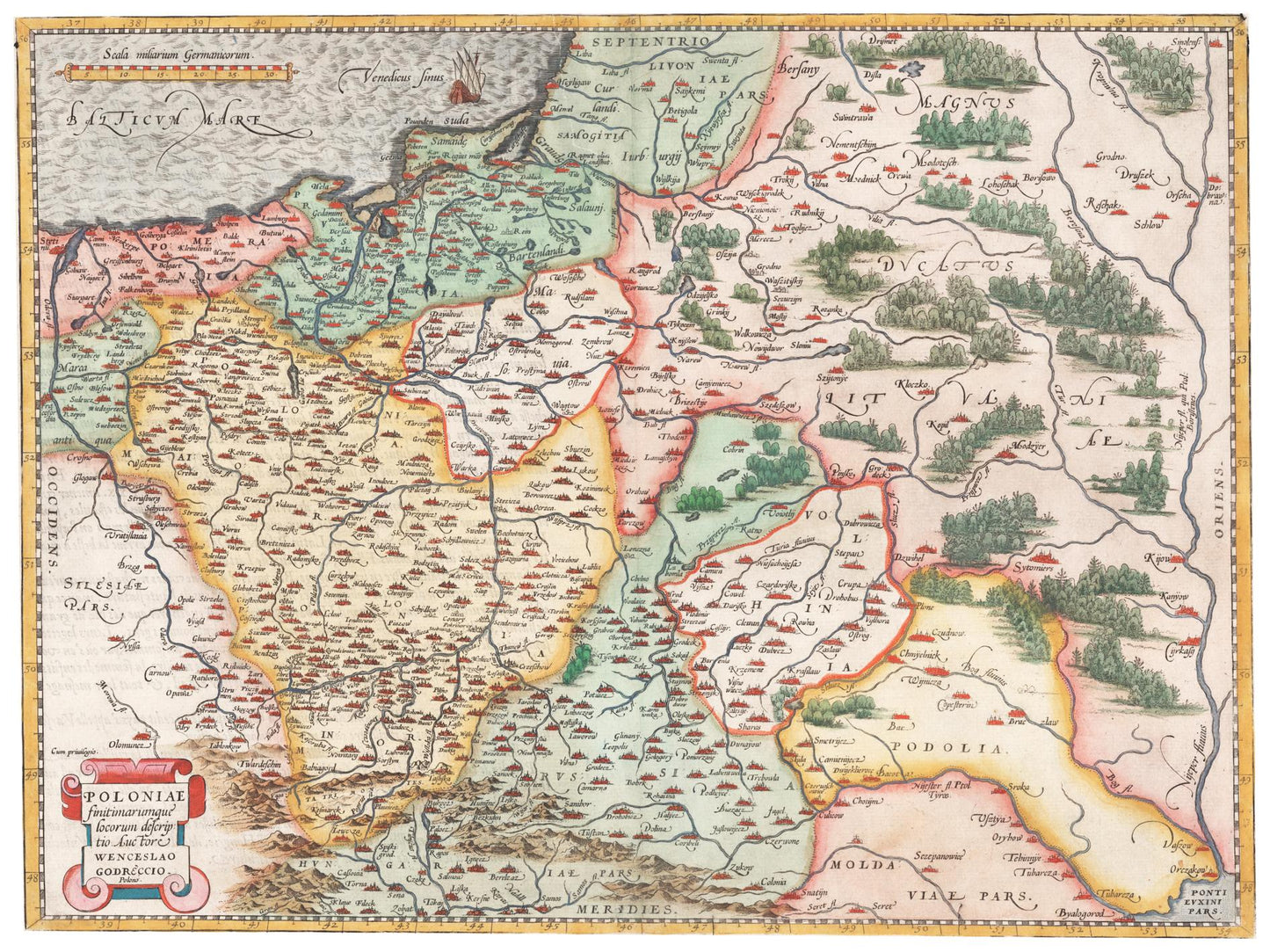 Historische Landkarte Polen um 1570