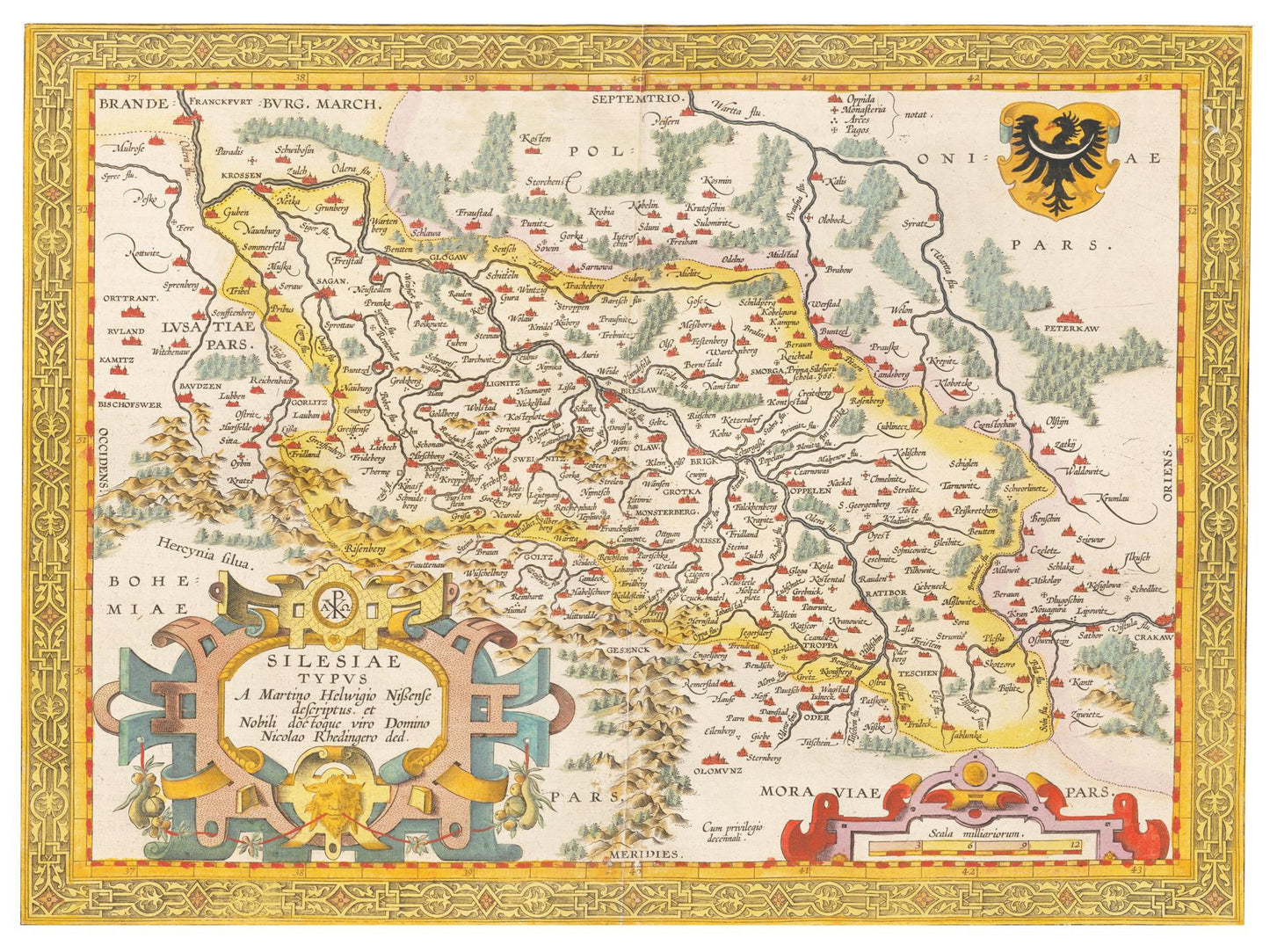 Historische Landkarte Schlesien um 1609