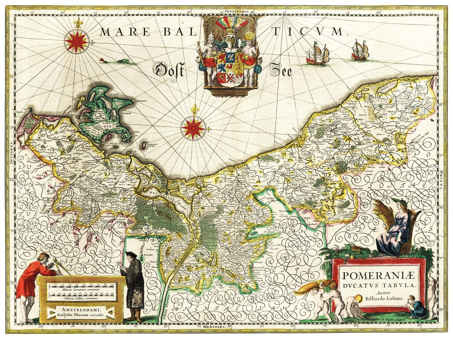 Historische Landkarte Pommern um 1647