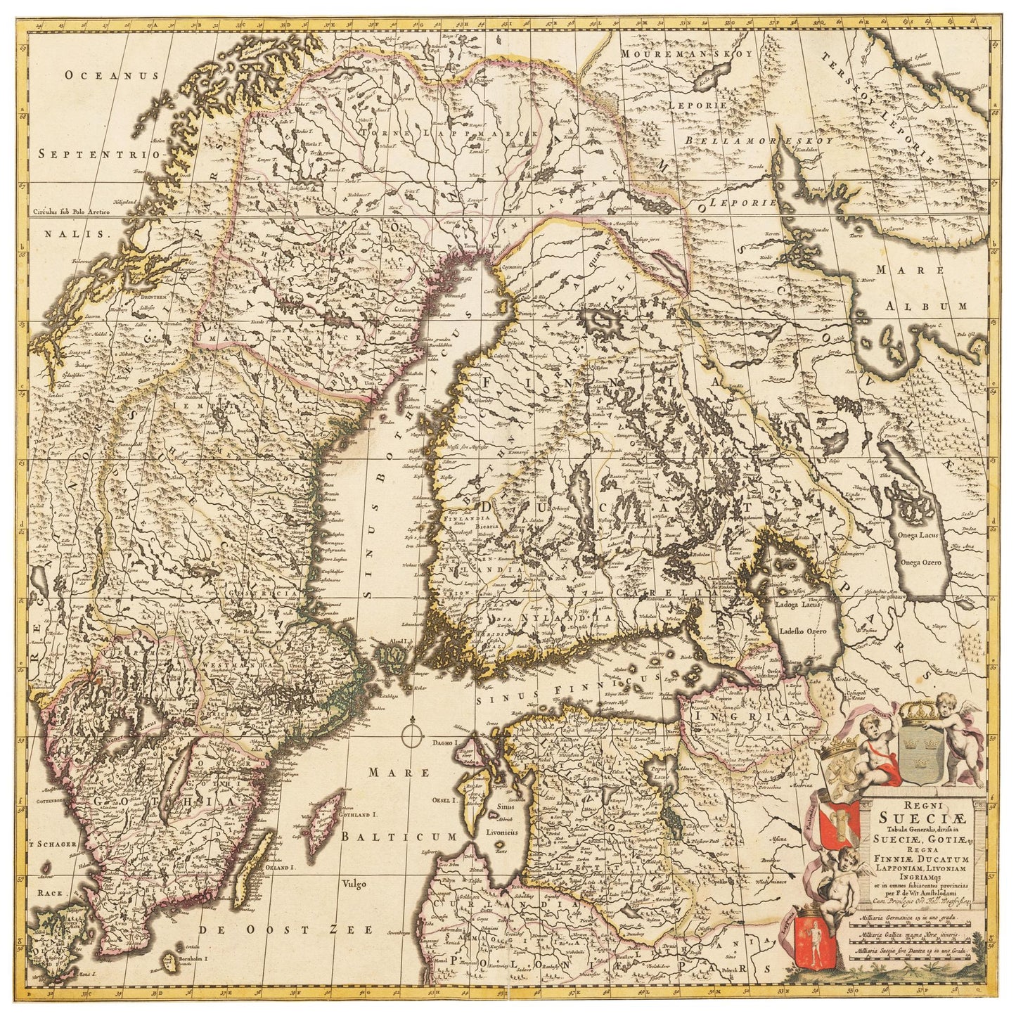 Historische Landkarte Schweden um 1698