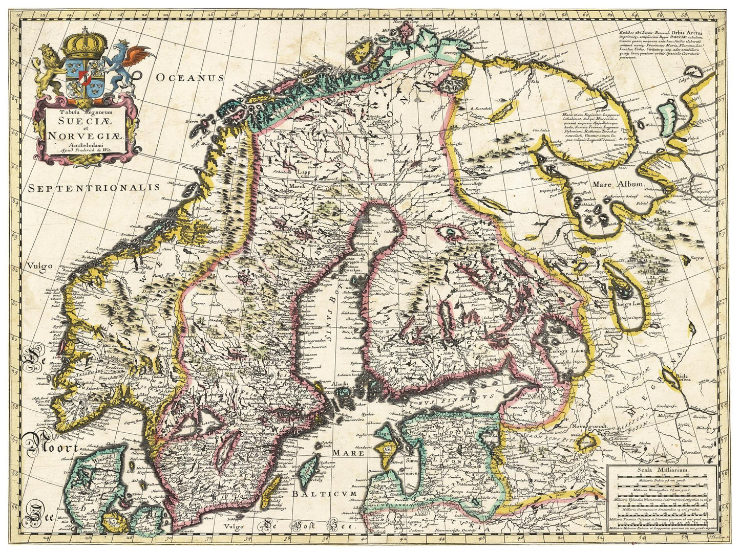 Historische Landkarte Skandinavien um 1680
