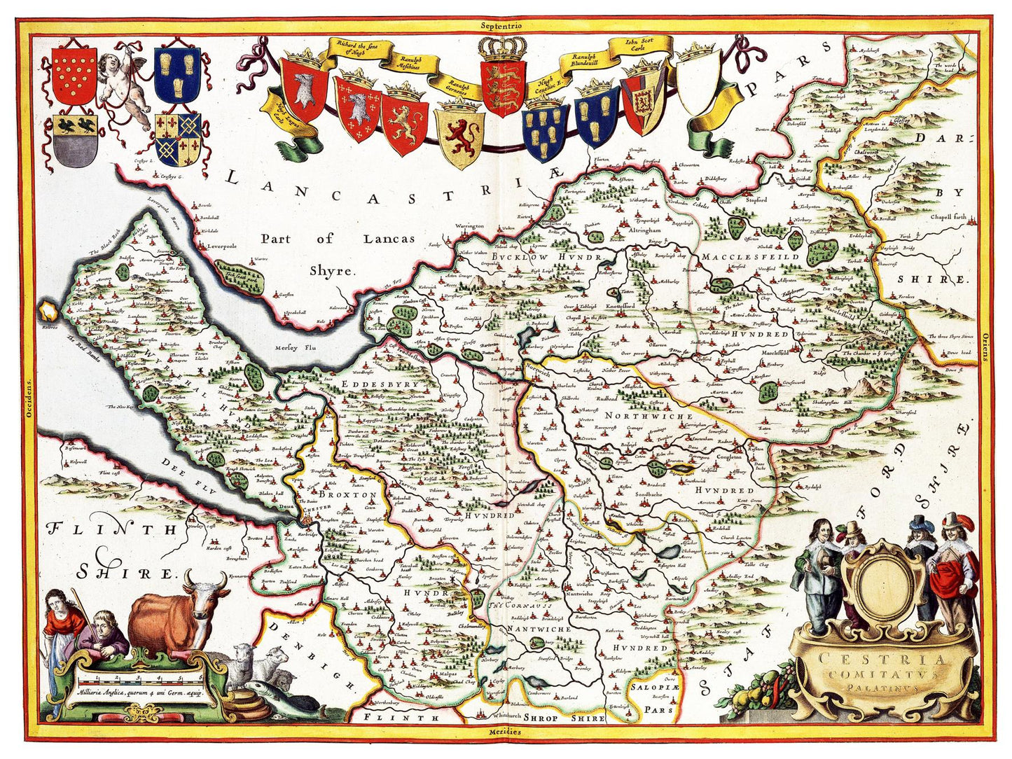 Historische Landkarte Cheshire um 1646