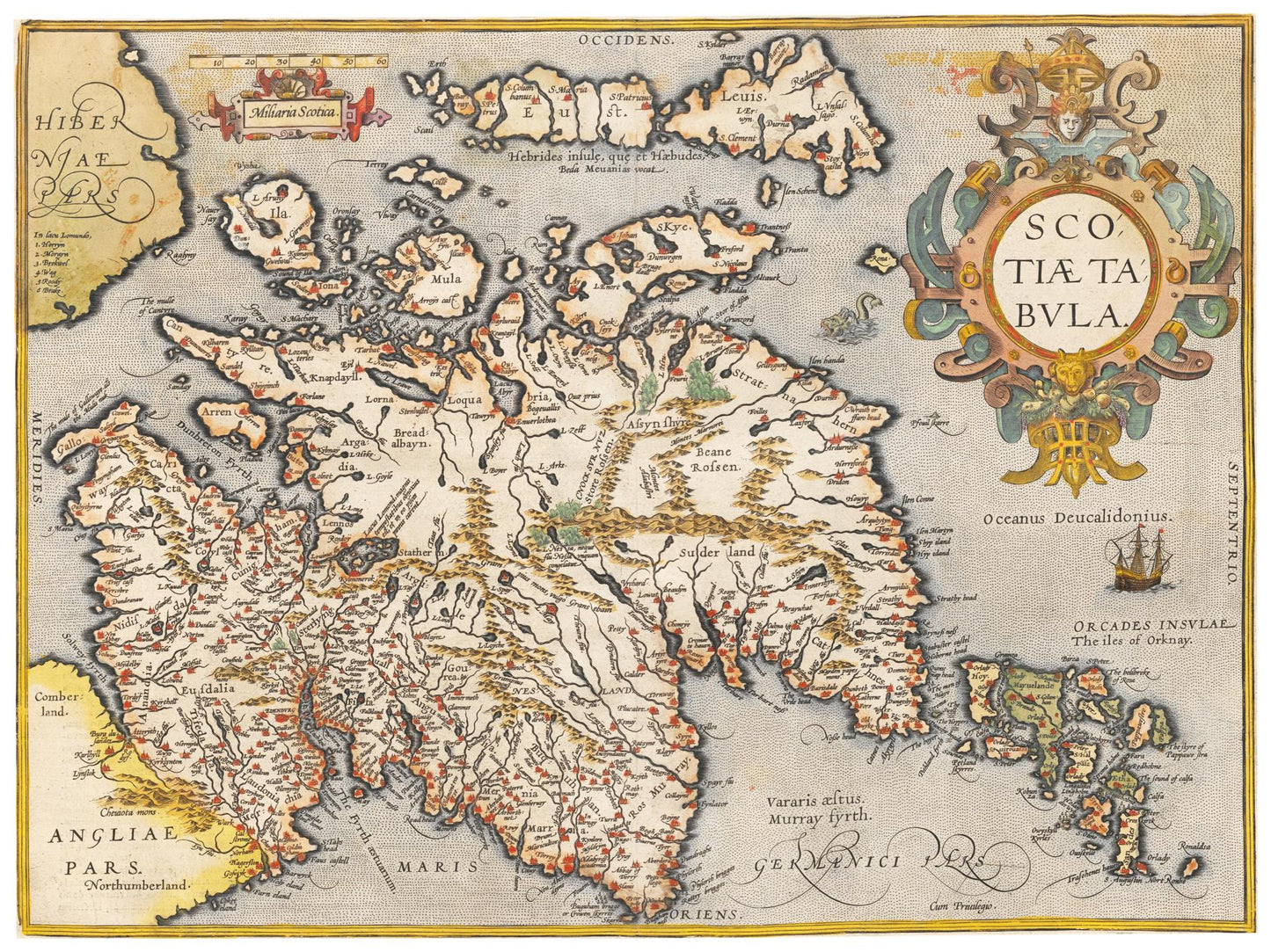 Historische Landkarte Schottland um 1609