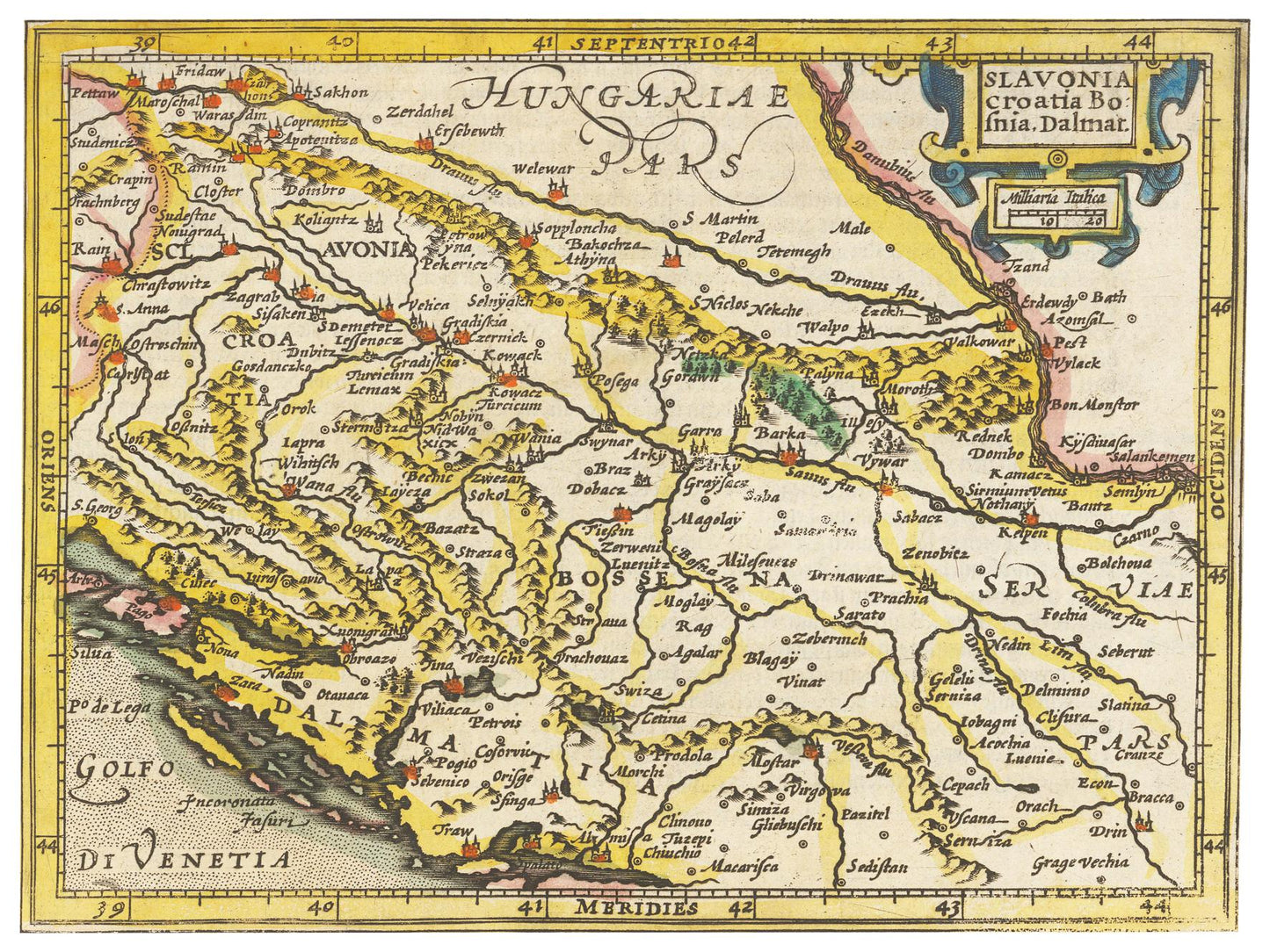 Historische Landkarte Balkan um 1609