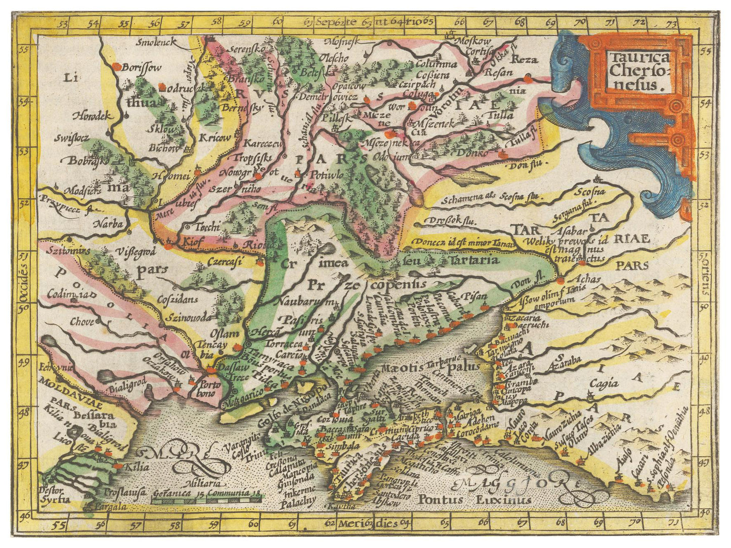Historische Landkarte Ukraine um 1609