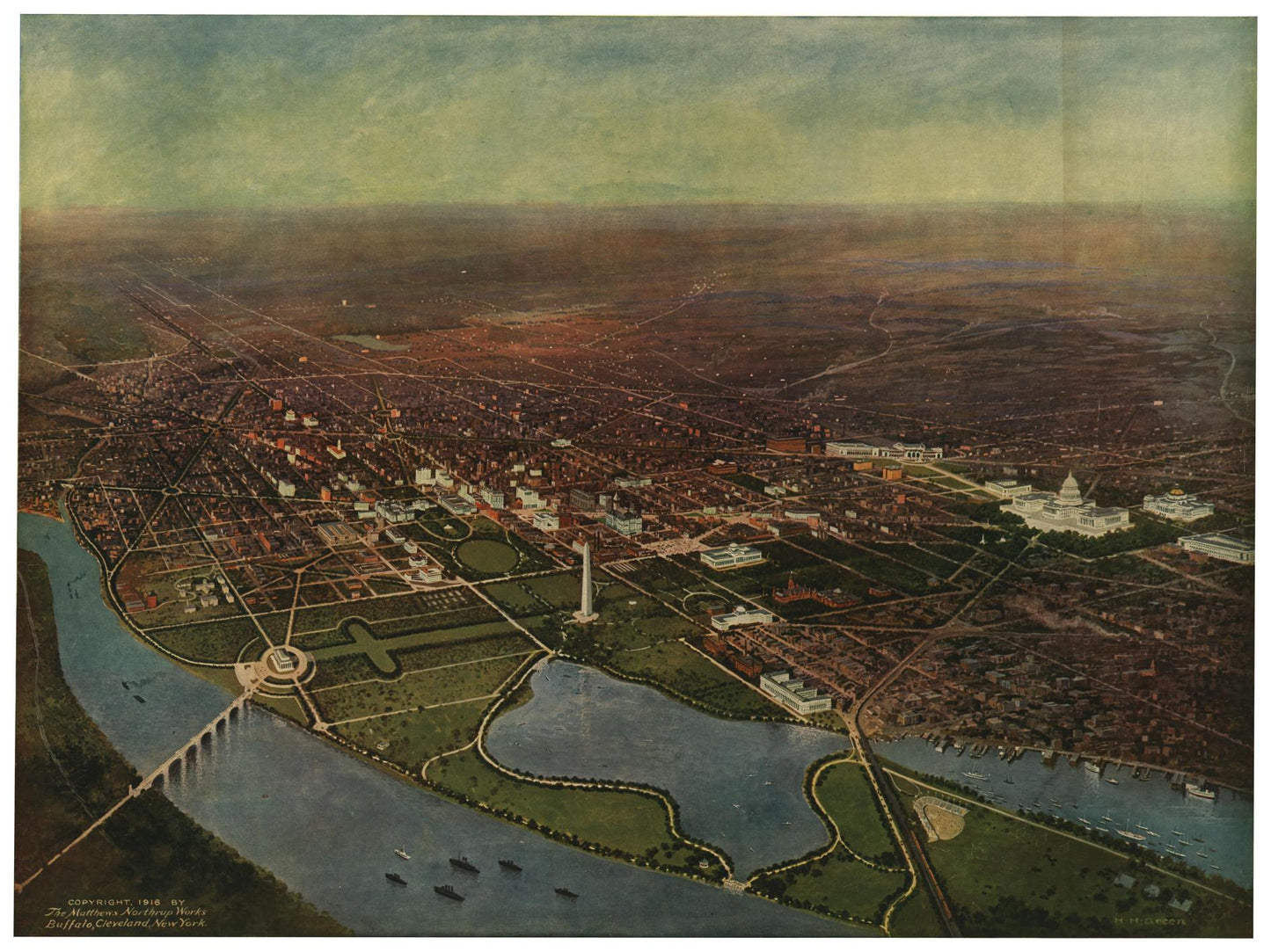 Historische Stadtansicht Washington, D.C.