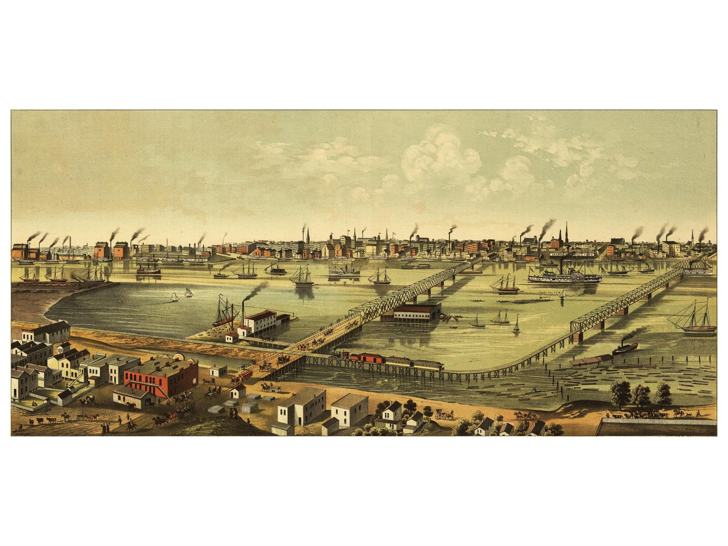 Historische Stadtansicht Toledo um 1876