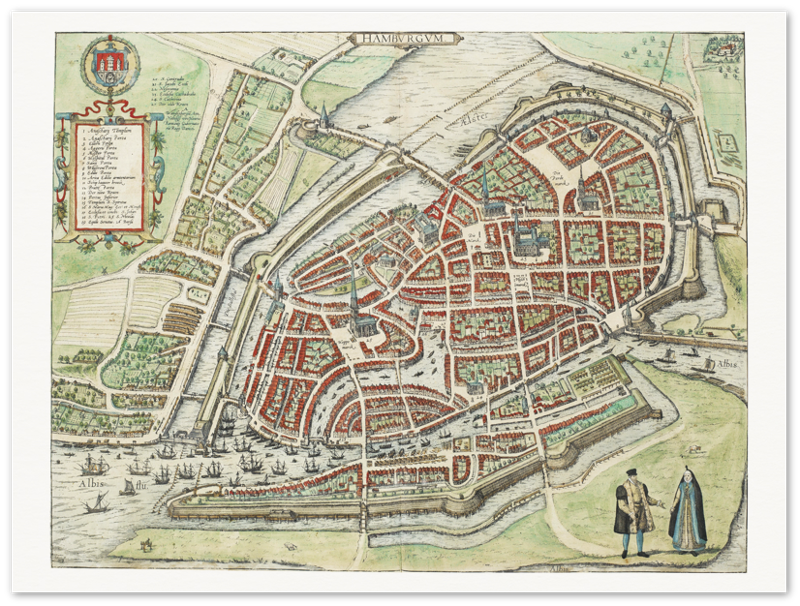 Historischer Stadtplan Hamburg um 1588