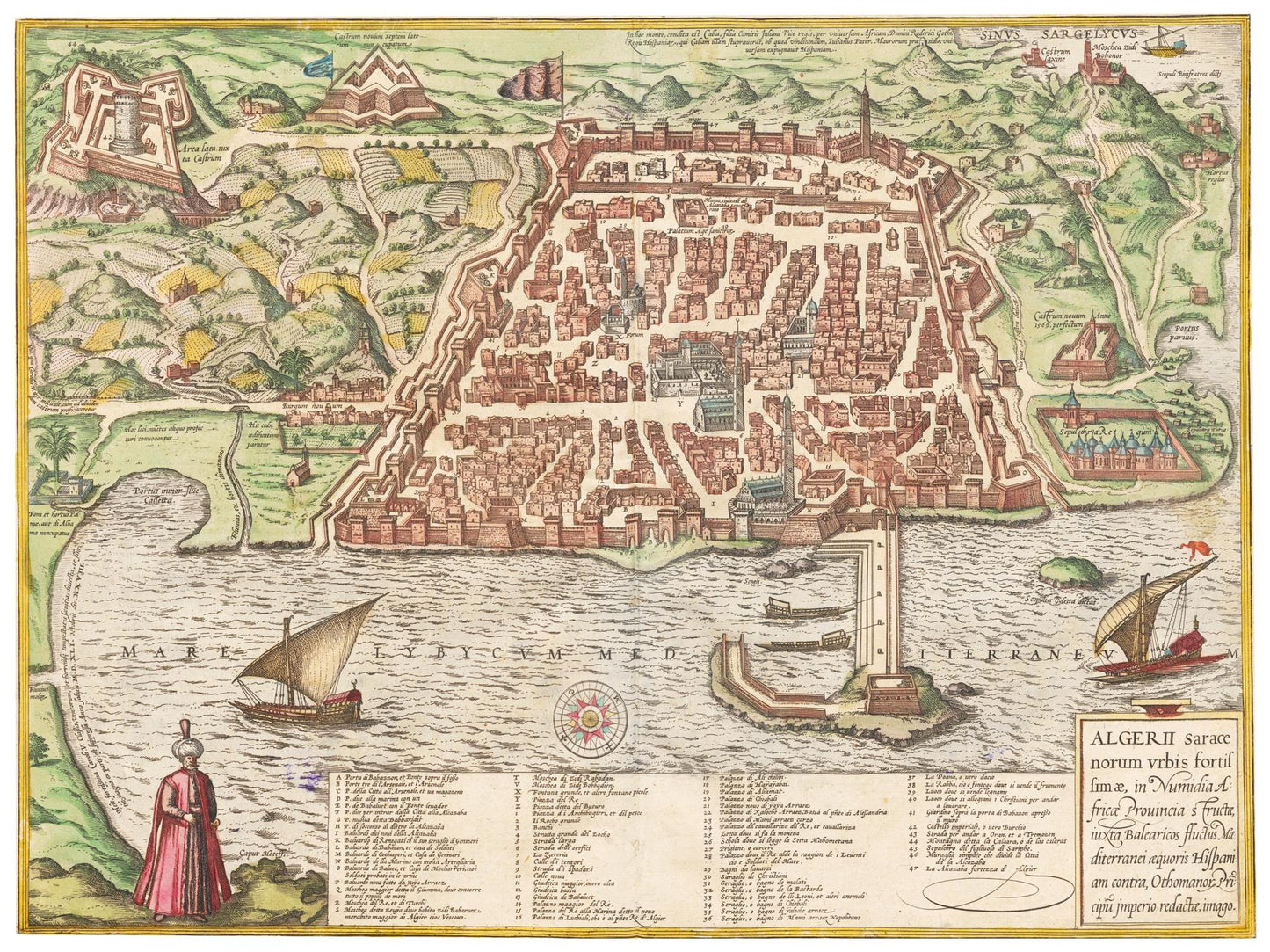 Historischer Stadtplan Algier um 1582