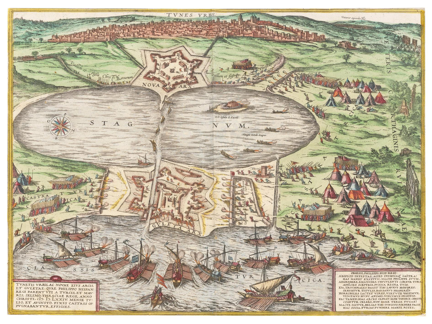 Historische Stadtansicht Tunis um 1575