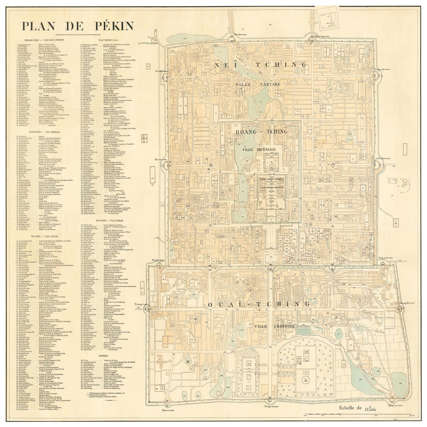Historischer Stadtplan Peking um 1900