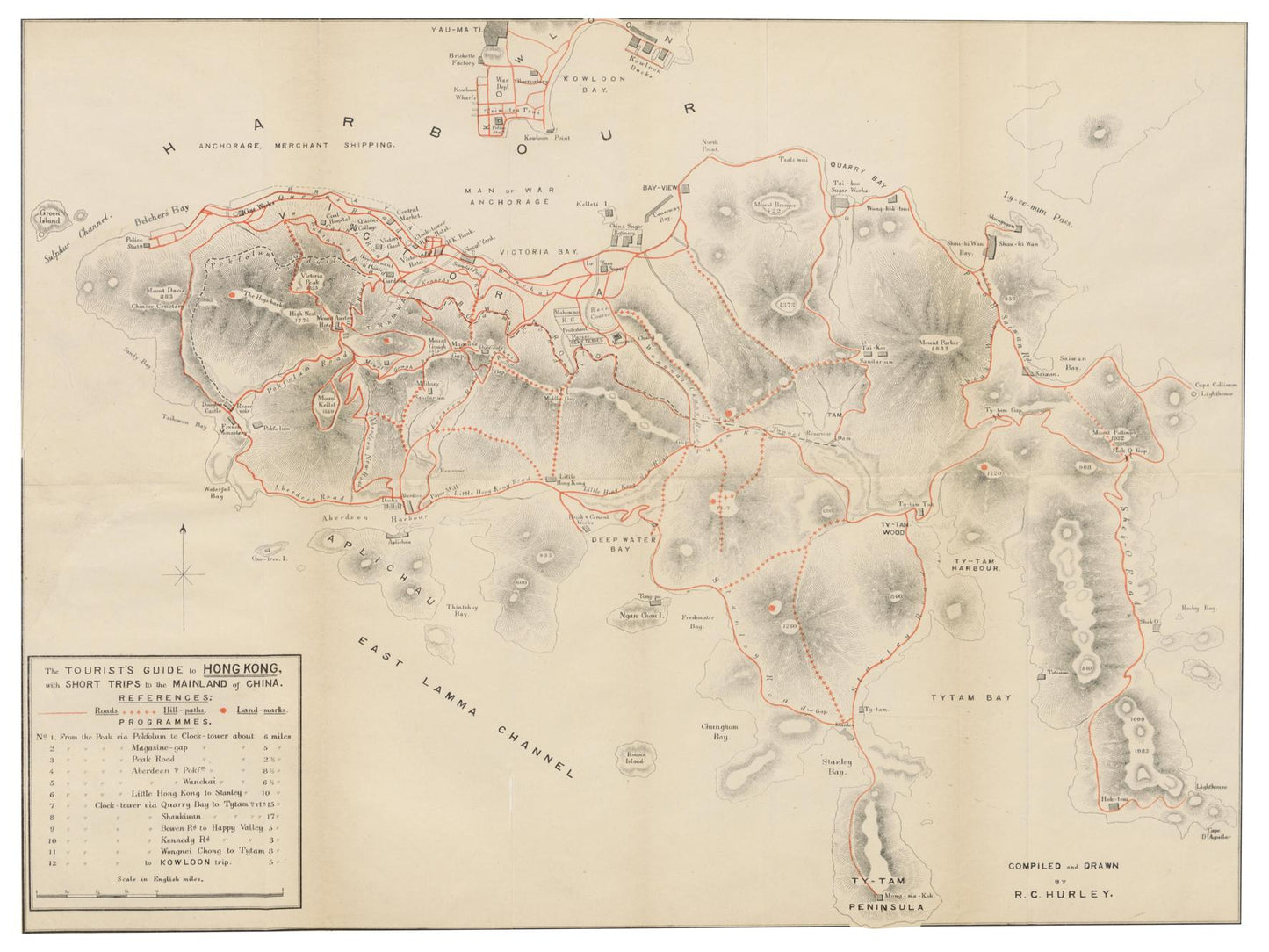Historischer Stadtplan Hongkong um 1897