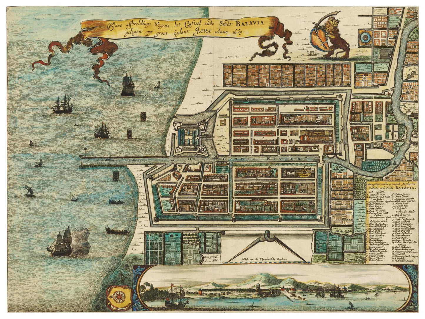 Historischer Stadtplan Jakarta um 1669