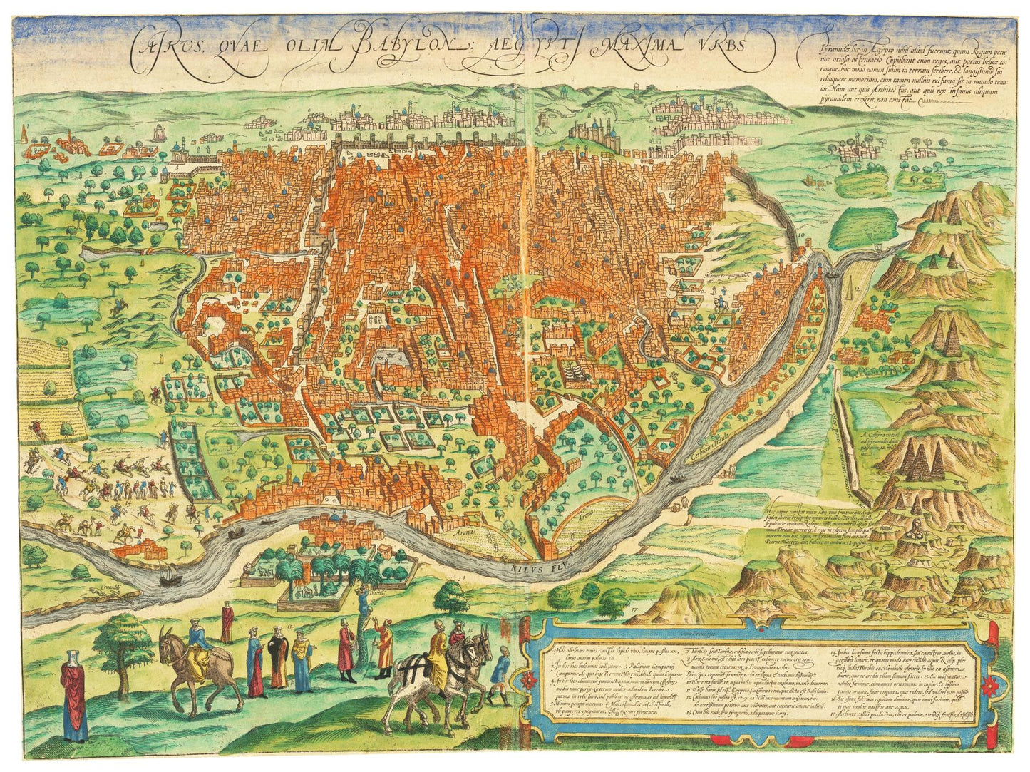 Historischer Stadtplan Kairo um 1572