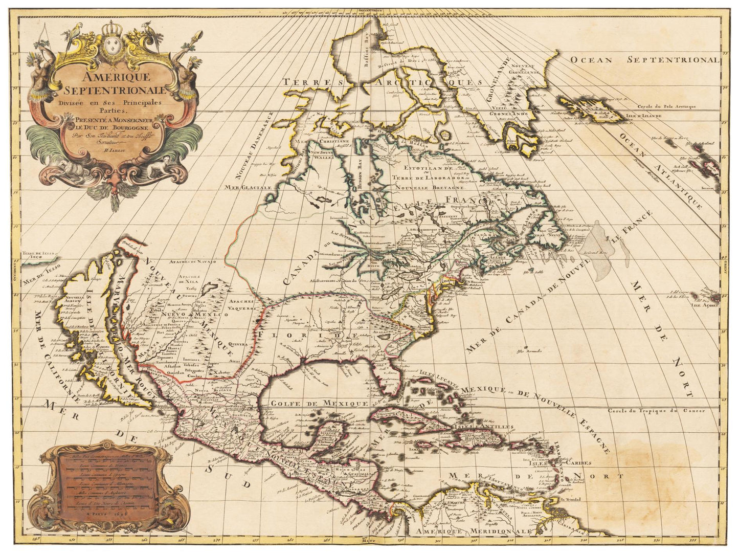 Historische Landkarte Nordamerika um 1694
