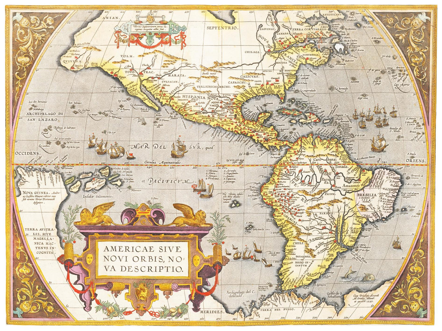 Historische Landkarte Amerika um 1609